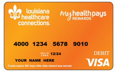 Louisiana Healthcare Connections My Health Pays Rewards VISA Card Image