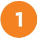 Icon with white number 1 on orange background