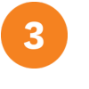 Icon with white number 3 on orange background