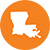 Icon depicting the shape of the state of Louisiana.
